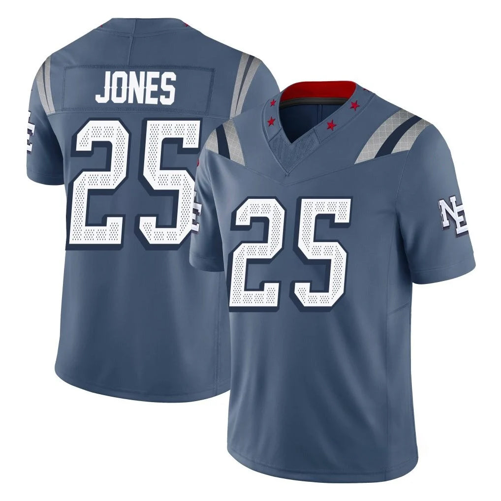 Kdoa NE.Patriots #25 Marcus Jones Player Blue Limited Rivalries Collection Home Game Stitched Jerseys