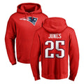 Kdoa NE.Patriots #25 Marcus Jones Player Red LOGO Pullover Hoodies Home Game Stitched Jerseys