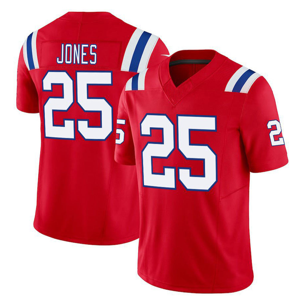 Kdoa NE.Patriots #25 Marcus Jones Player Red Limited Vapor F.U.S.E. Home Game Stitched Jerseys