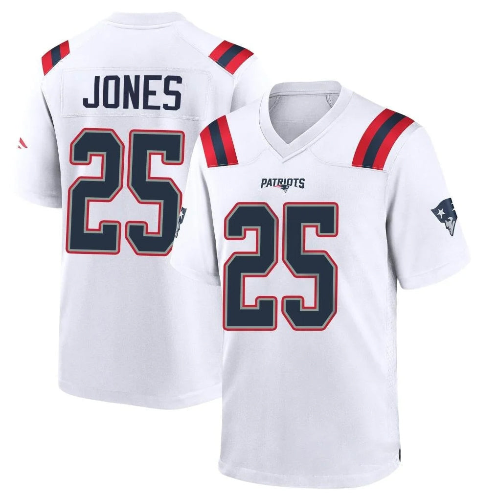 Kdoa NE.Patriots #25 Marcus Jones Player White Home Game Stitched Jerseys