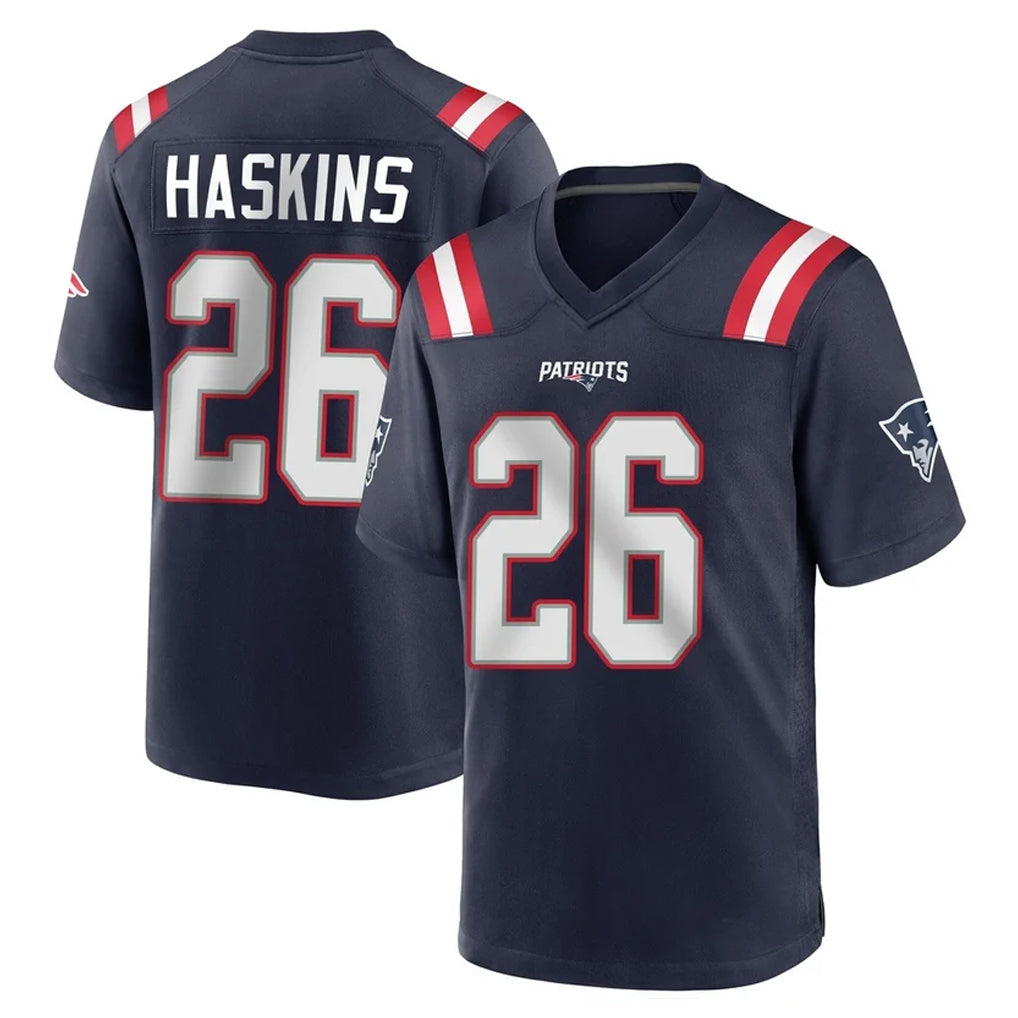 Kdoa NE.Patriots #26 Hassan Haskins Navy Home Game Stitched Jerseys