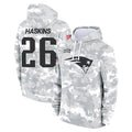 Kdoa NE.Patriots #26 Hassan Haskins Player Arctic Camo Salute to Service Pullover Hoodies Limited Game Stitched Jerseys