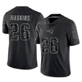 Kdoa NE.Patriots #26 Hassan Haskins Player Black Reflective LImited Home Game Stitched Jerseys