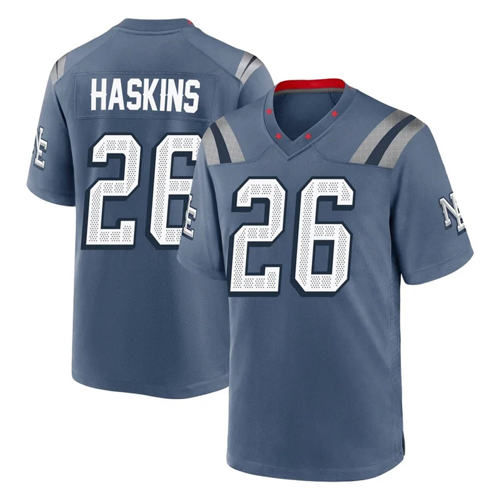 Kdoa NE.Patriots #26 Hassan Haskins Player Blue Rivalries Collection Home Game Stitched Jerseys