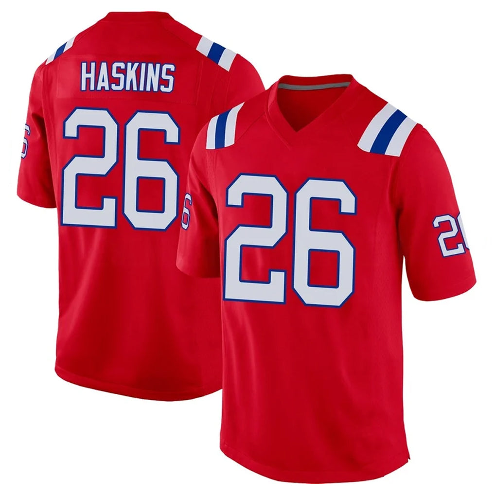 Kdoa NE.Patriots #26 Hassan Haskins Player Red Home Game Stitched Jerseys
