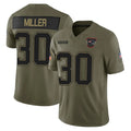 Kdoa NE.Patriots #30 Jam Miller Player Olive 2025 Salute To Service Limited Stitched Jerseys