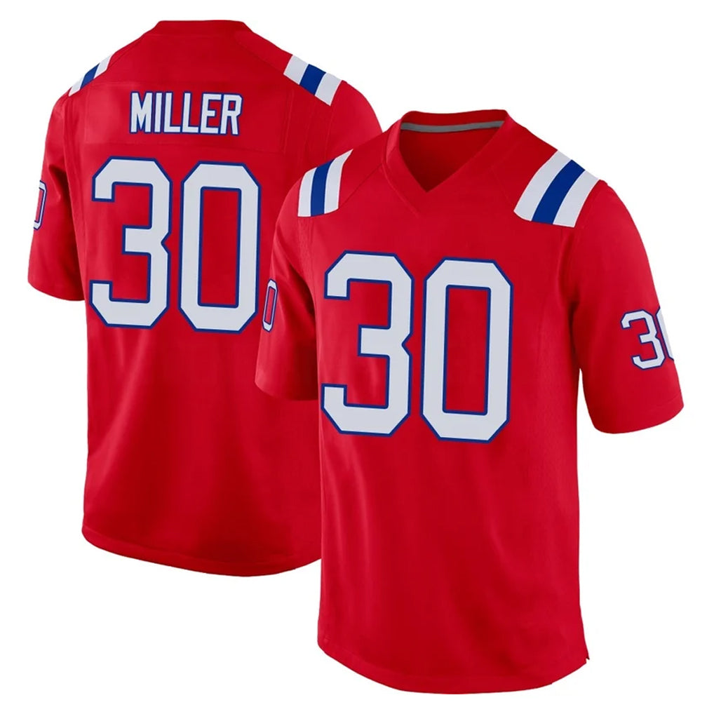 Kdoa NE.Patriots #30 Jam Miller Player Red Home Game Stitched Jerseys