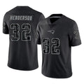 Kdoa NE.Patriots #32 TreVeyon Henderson Player Black Reflective LImited Home Game Stitched Jerseys