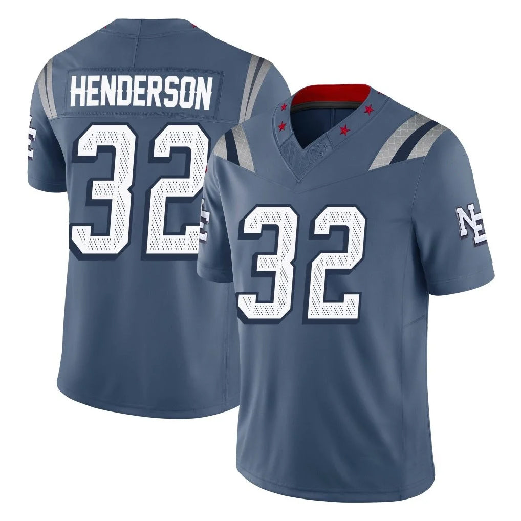 Kdoa NE.Patriots #32 TreVeyon Henderson Player Blue Limited Rivalries Collection Home Game Stitched Jerseys