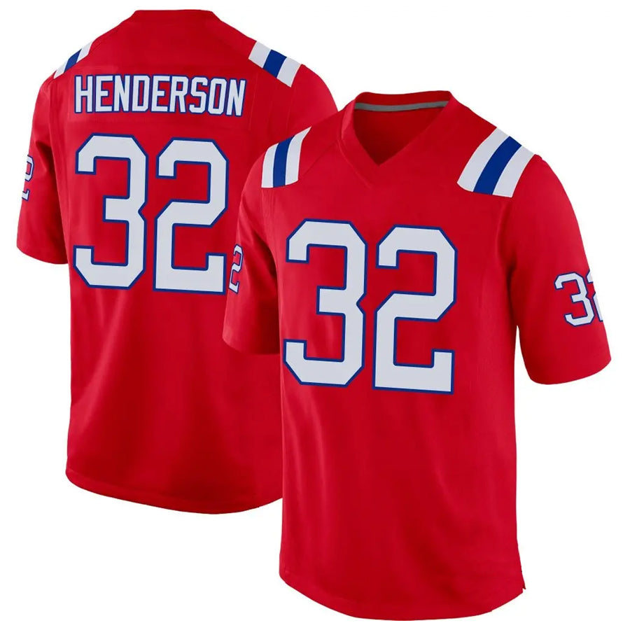 Kdoa NE.Patriots #32 TreVeyon Henderson Player Red Home Game Stitched Jerseys