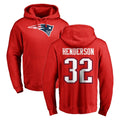 Kdoa NE.Patriots #32 TreVeyon Henderson Player Red LOGO Pullover Hoodies Home Game Stitched Jerseys