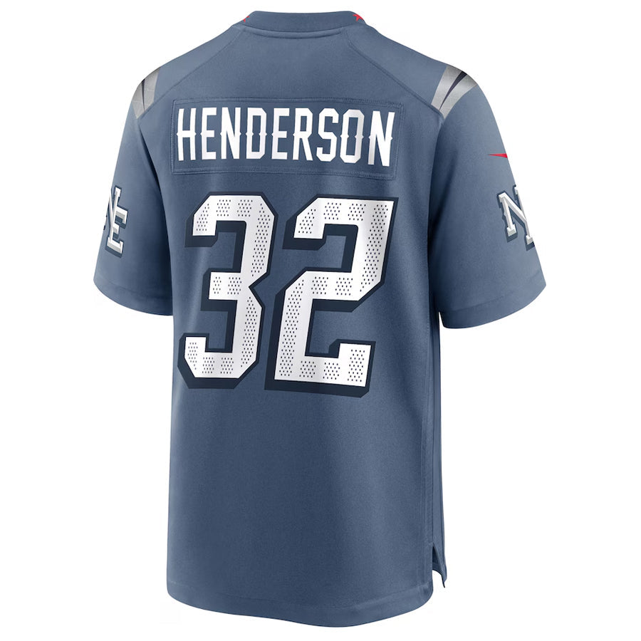 Kdoa NE.Patriots #32 TreVeyon Henderson Player Storm Blue Rivalries Collection Game Stitched Jerseys