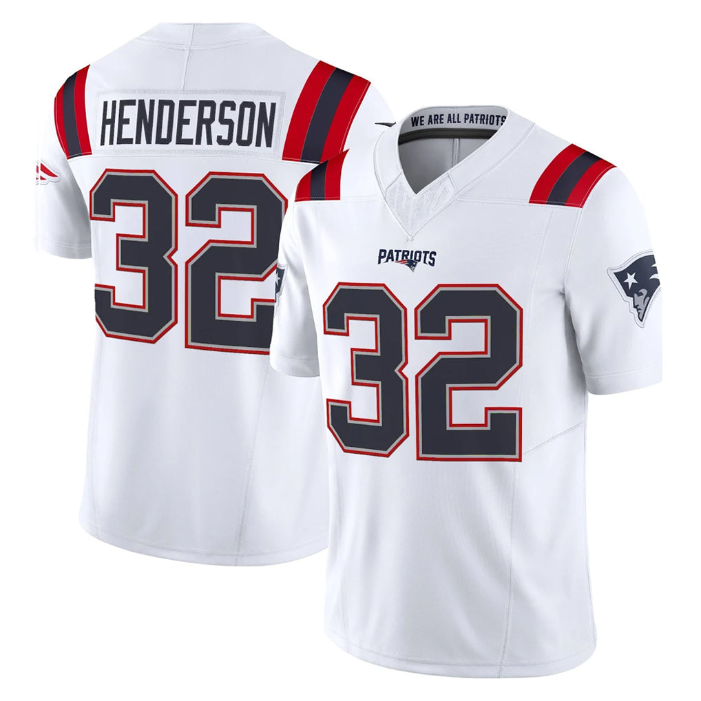 Kdoa NE.Patriots #32 TreVeyon Henderson Player White Limited Vapor F.U.S.E. Home Game Stitched Jerseys