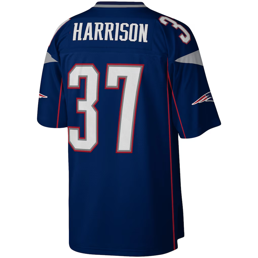 Kdoa NE.Patriots #37 Rodney Harrison Mitchell & Ness Navy Legacy Replica Jersey Stitched Puhic