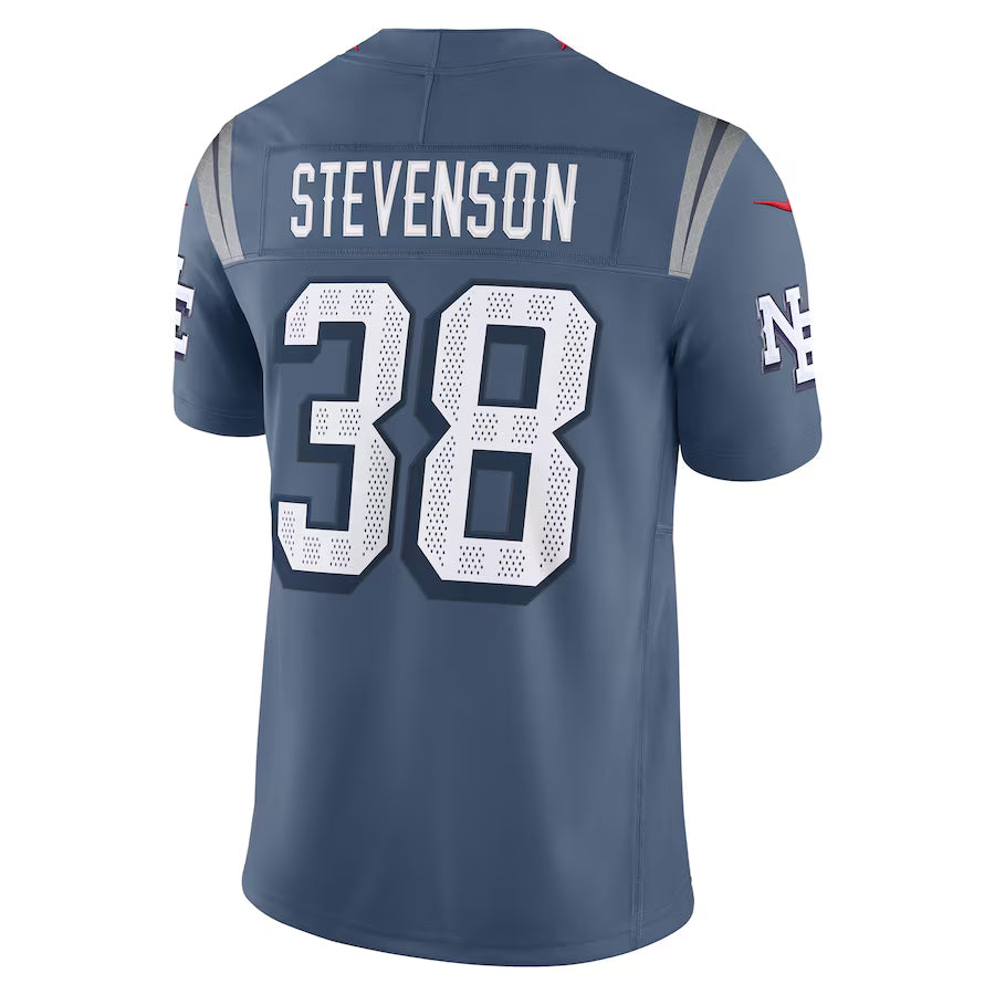 Kdoa NE.Patriots #38 Rhamondre Stevenson Player Storm Blue Rivalries Collection Limited Stitched Jerseys