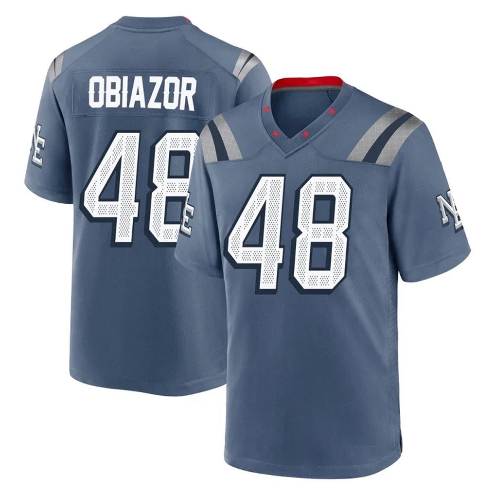 Kdoa NE.Patriots #48 Namdi Obiazor Player Blue Rivalries Collection Home Game Stitched Jerseys