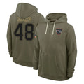 Kdoa NE.Patriots #48 Namdi Obiazor Player Olive Salute to Service Pullover Hoodies Limited Stitched Jerseys