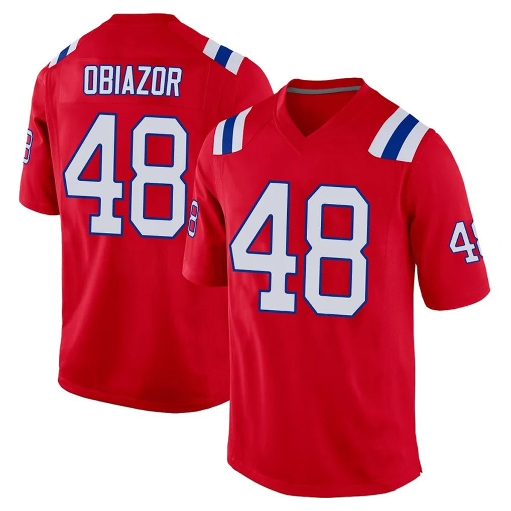 Kdoa NE.Patriots #48 Namdi Obiazor Player Red Home Game Stitched Jerseys