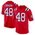Kdoa NE.Patriots #48 Namdi Obiazor Player Red Home Game Stitched Jerseys