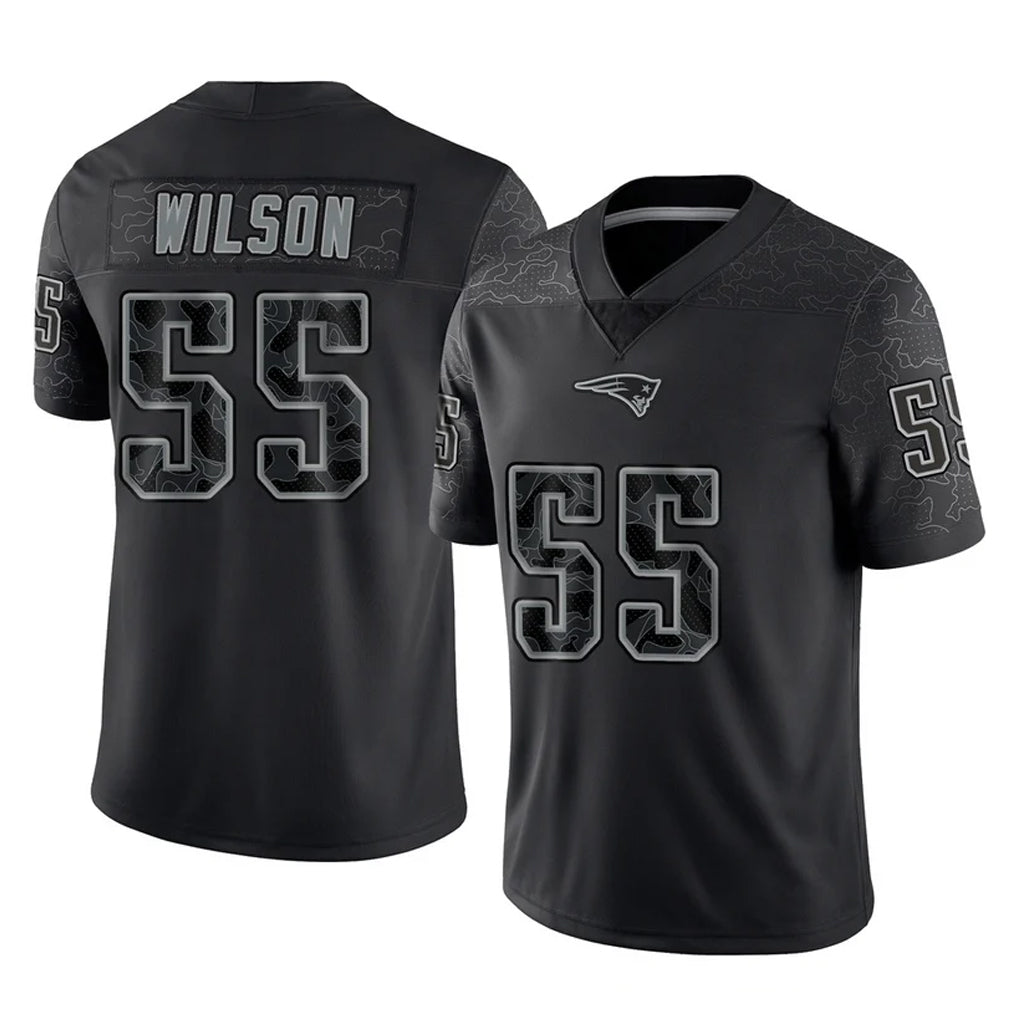Kdoa NE.Patriots #55 Jared Wilson Player Black Reflective LImited Home Game Stitched Jerseys