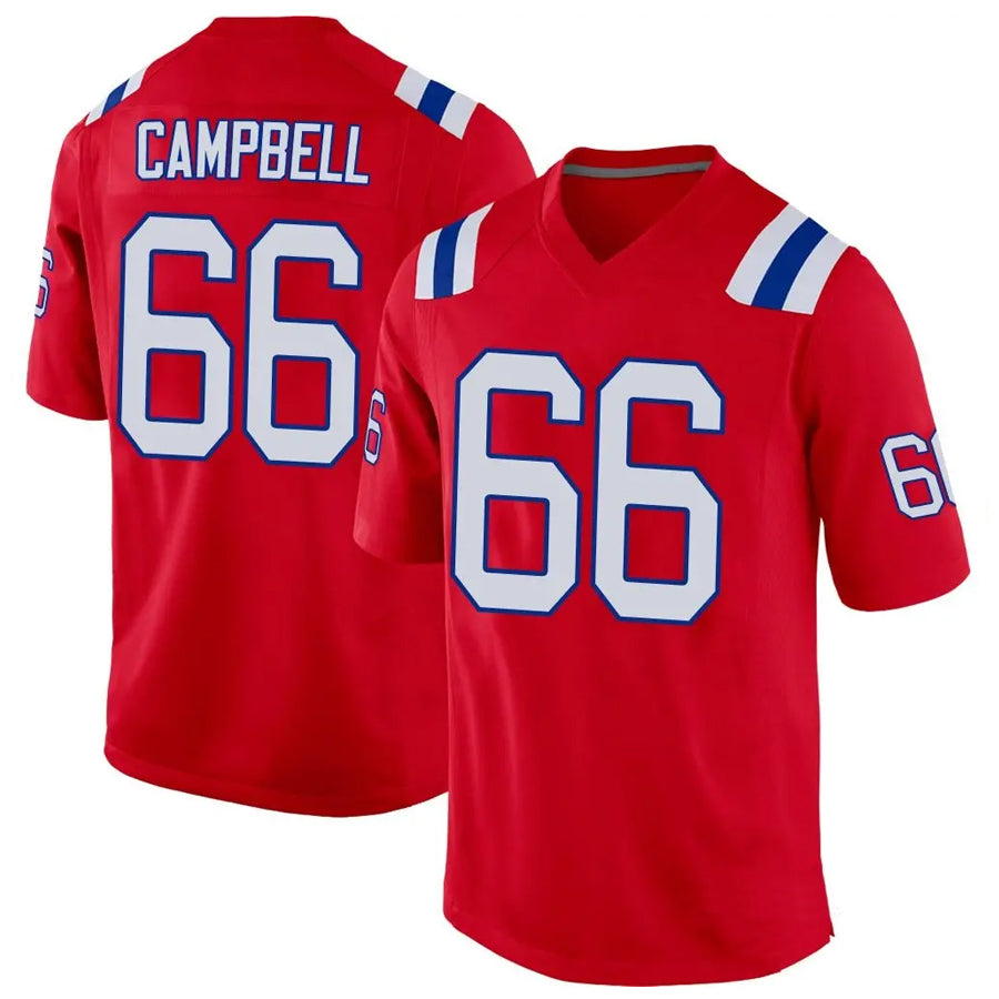 Kdoa NE.Patriots #66 Will Campbell Player Red Home Game Stitched Jerseys