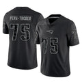 Kdoa NE.Patriots #75 Alijah Vera-Tucker Player Black Reflective LImited Home Game Stitched Jerseys