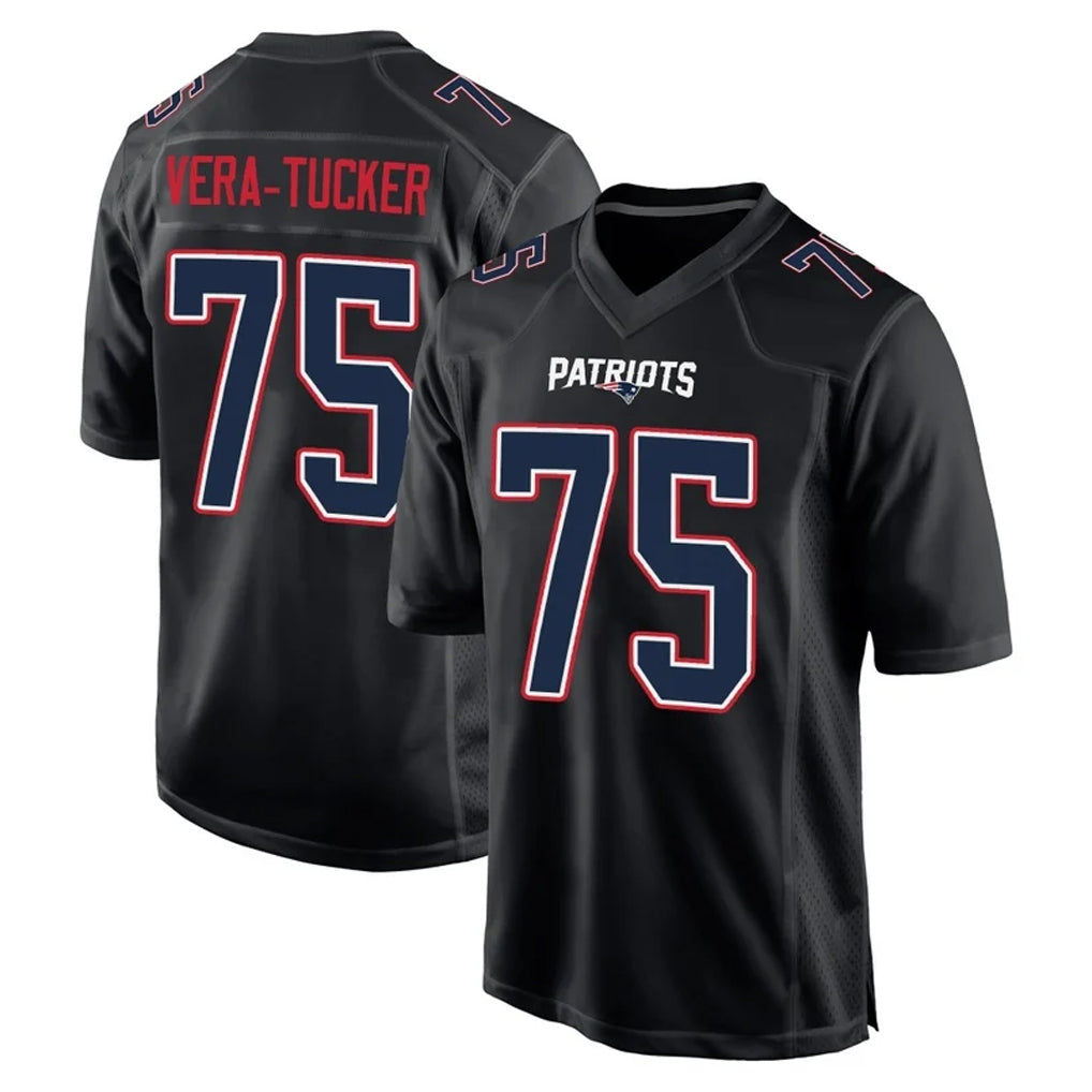 Kdoa NE.Patriots #75 Alijah Vera-Tucker Player Carbon Fashion Limited Home Game Stitched Jerseys