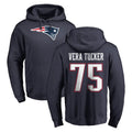 Kdoa NE.Patriots #75 Alijah Vera-Tucker Player Navy LOGO Pullover Hoodies Home Game Stitched Jerseys