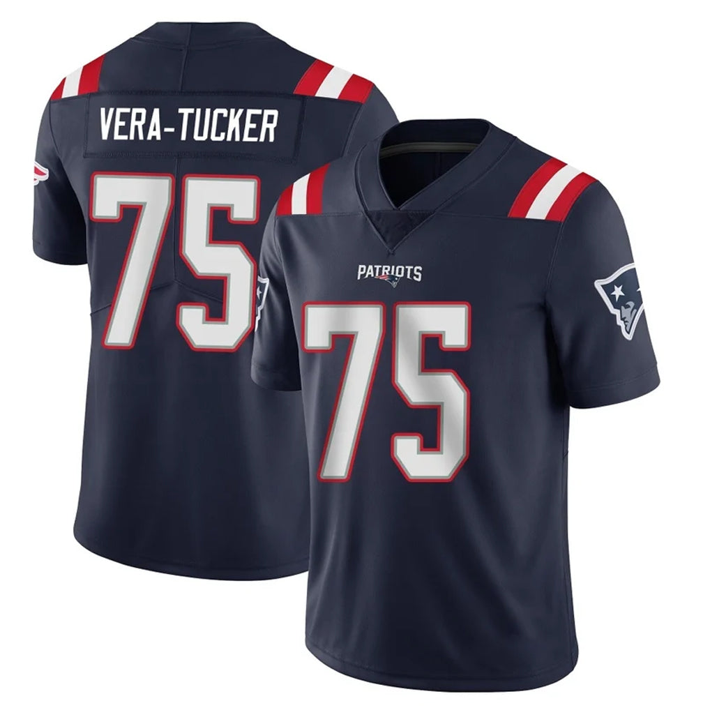 Kdoa NE.Patriots #75 Alijah Vera-Tucker Player Navy Vapor Untouchable Home Game Stitched Jerseys