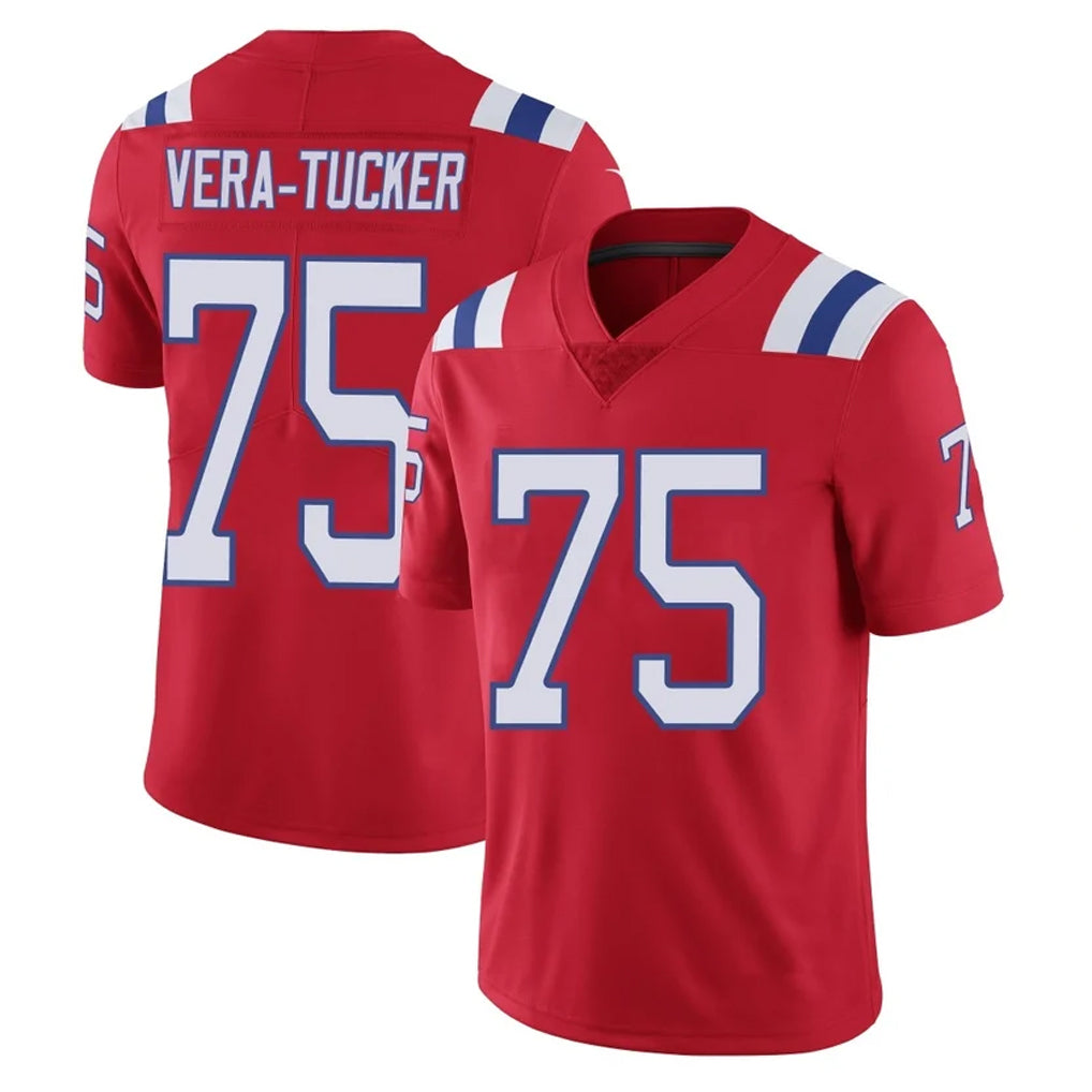 Kdoa NE.Patriots #75 Alijah Vera-Tucker Player Red Vapor Untouchable Home Game Stitched Jerseys