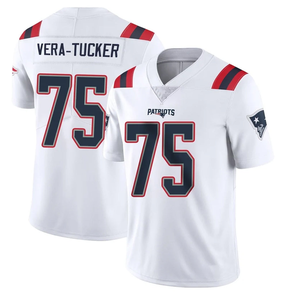 Kdoa NE.Patriots #75 Alijah Vera-Tucker Player White Vapor Untouchable Home Game Stitched Jerseys