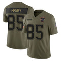Kdoa NE.Patriots #85 Hunter Henry Player Olive 2025 Salute To Service Limited Stitched Jerseys
