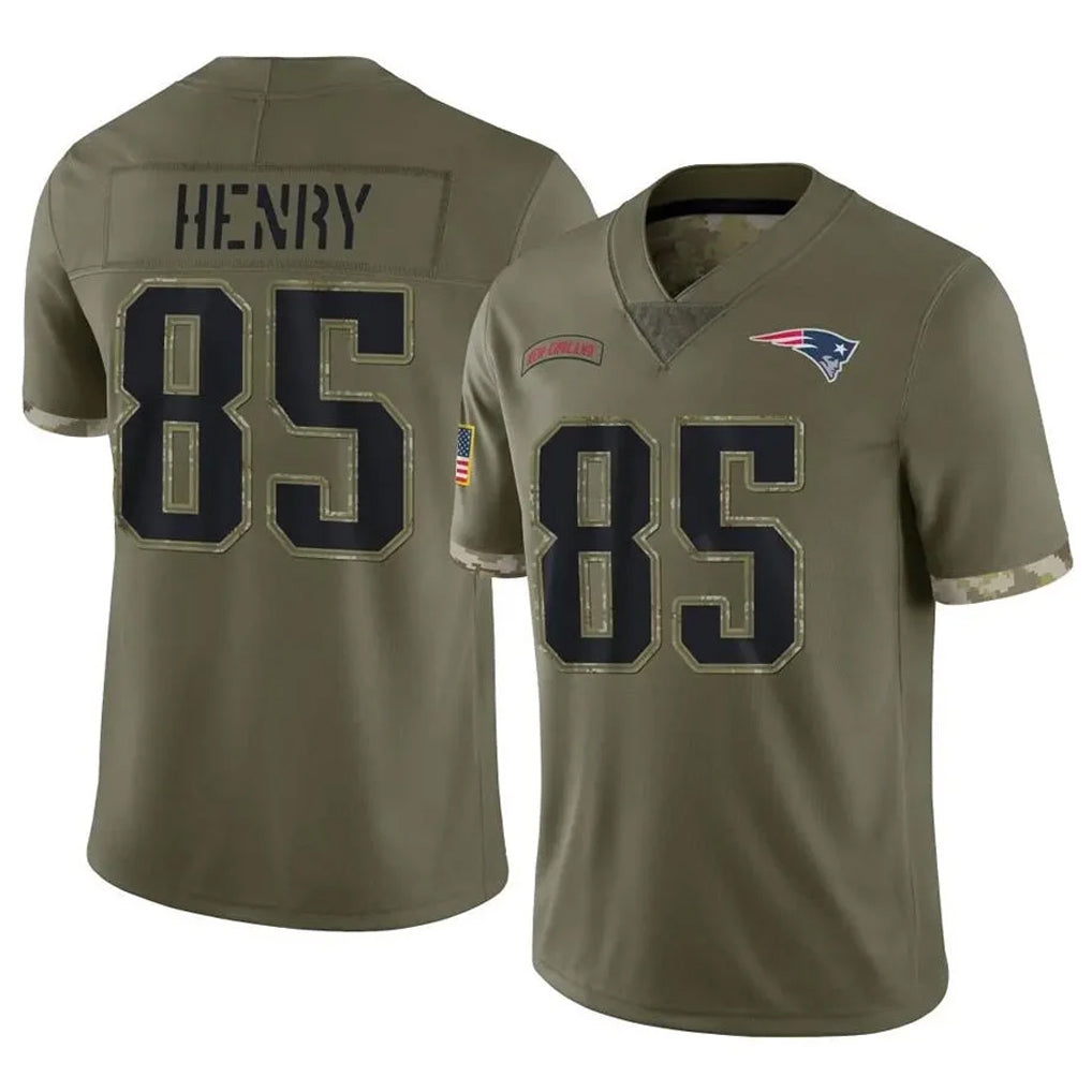 Kdoa NE.Patriots #85 Hunter Henry Player Olive Salute To Service Limited Stitched Jerseys