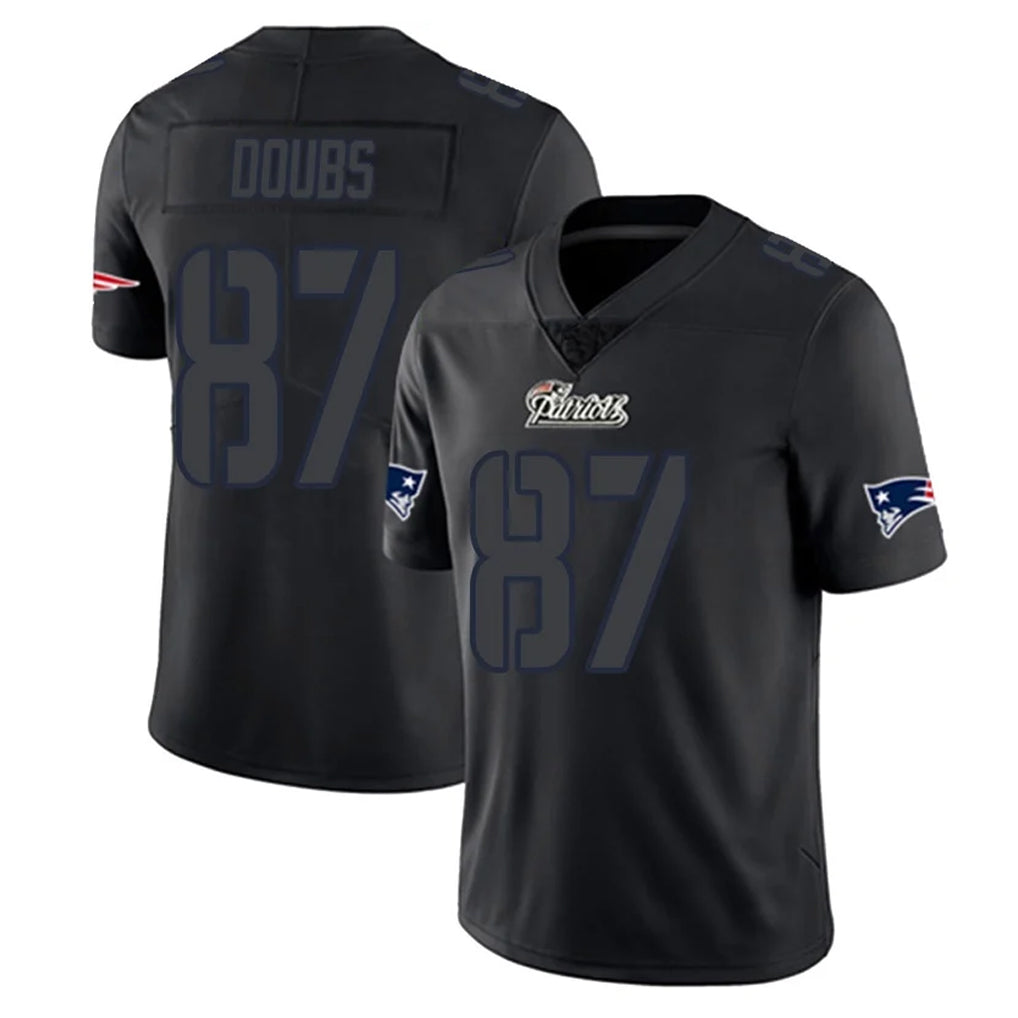 Kdoa NE.Patriots #87 Romeo Doubs Player Black Impact LImited Home Game Stitched Jerseys
