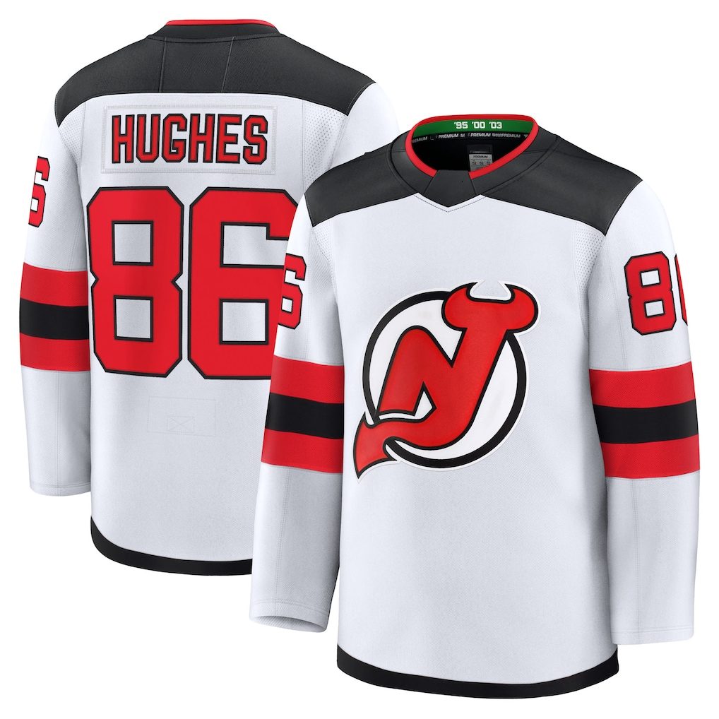 Kdoa N.Jersey Devils #86 Jack Hughes White Away Premium Jerseys