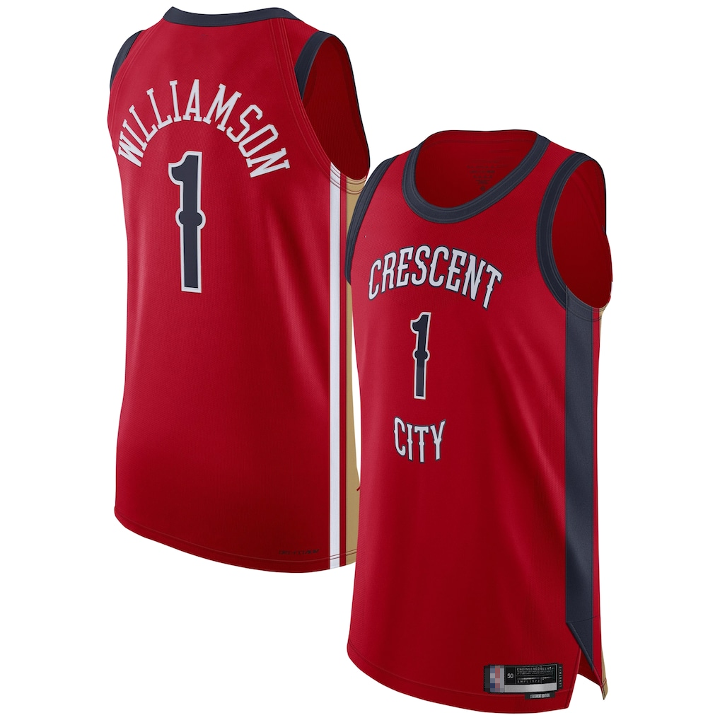Kdoa NO.Pelicans #1 Zion Williamson Red Authentic Stitched Jerseys- Statement Edition