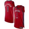Kdoa NO.Pelicans #1 Zion Williamson Red Authentic Stitched Jerseys- Statement Edition