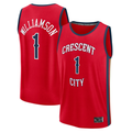 Kdoa NO.Pelicans #1 Zion Williamson Red Fast Break Replica Player Stitched Jerseys- Statement Edition