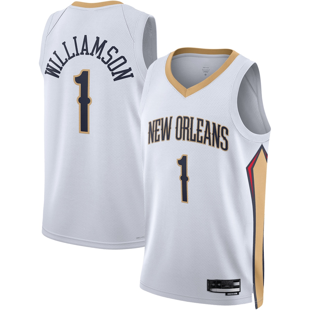 Kdoa NO.Pelicans #1 Zion Williamson White Swingman Stitched Jerseys- Association Edition
