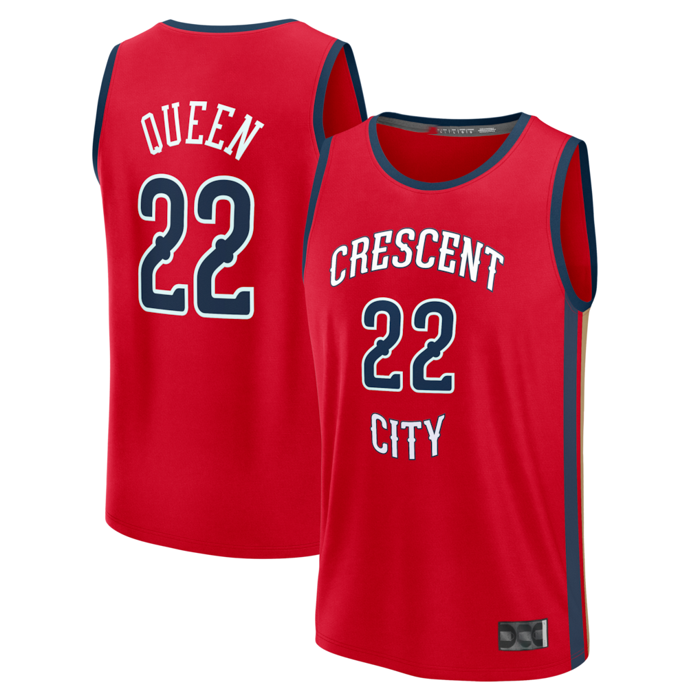 Kdoa NO.Pelicans #22 Derik Queen Red Fast Break Replica Player Stitched Jerseys- Statement Edition