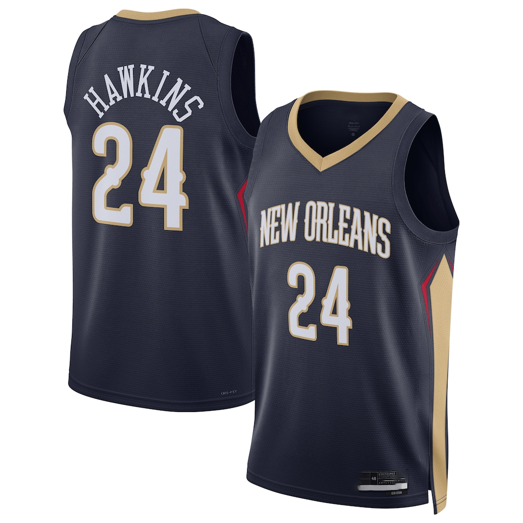 Kdoa NO.Pelicans #24 Jordan Hawkins Navy Swingman Stitched Jerseys- Icon Edition