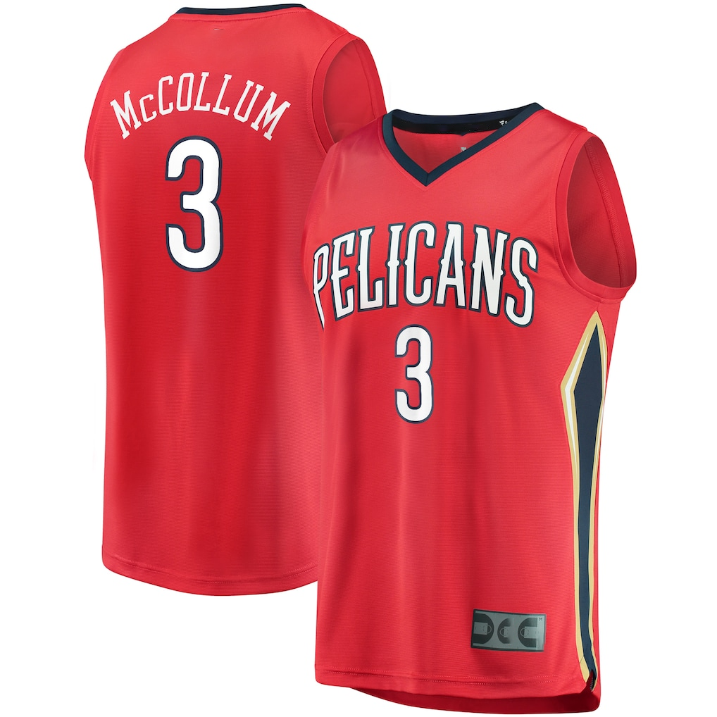 Kdoa NO.Pelicans #3 C.J. McCollum Red Fast Break Replica Player Stitched Jerseys- Statement Edition