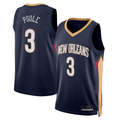 Kdoa NO.Pelicans #3 Jordan Poole Navy Swingman Stitched Jerseys- Icon Edition