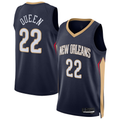 Kdoa NO.Pelicans #22 Derik Queen Navy Swingman Stitched Jerseys- Icon Edition
