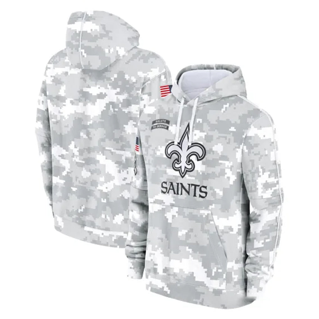 Kdoa NO.Saints Arctic Camo Salute to Service Pullover Hoodies Limited Game Blank Player Stitched Jerseys
