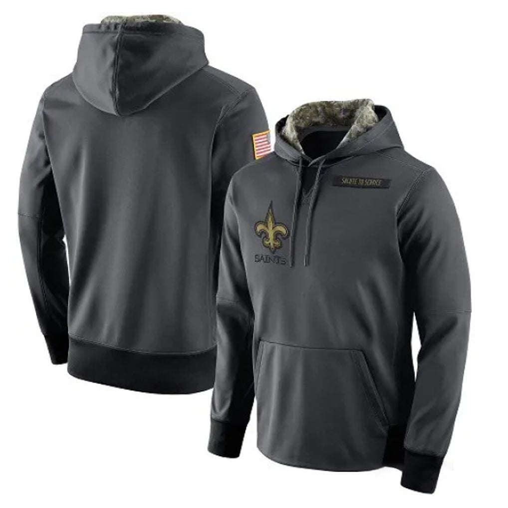 Kdoa NO.Saints Gray Pullover Hoodies Limited Blank Player Stitched Jerseys