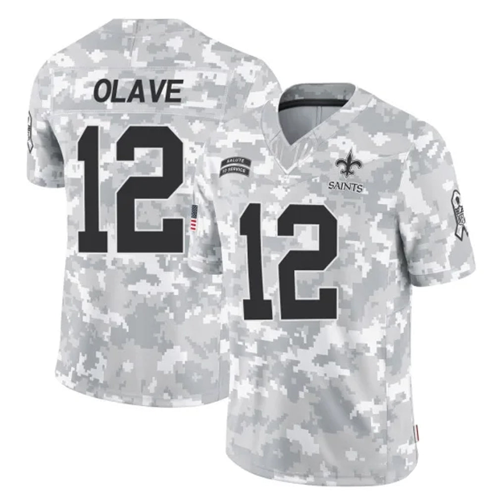 Kdoa NO.Saints #12 Chris Olave Player Arctic Camo Salute To Service Limited Game Stitched Jerseys