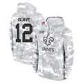 Kdoa NO.Saints #12 Chris Olave Player Arctic Camo Salute to Service Pullover Hoodies Limited Game Stitched Jerseys