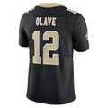 Kdoa NO.Saints #12 Chris Olave Player Black Alternate Vapor F.U.S.E. Limited Stitched Jerseys