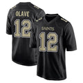 Kdoa NO.Saints #12 Chris Olave Player Black Carbon Fashion Home Game Stitched Jerseys